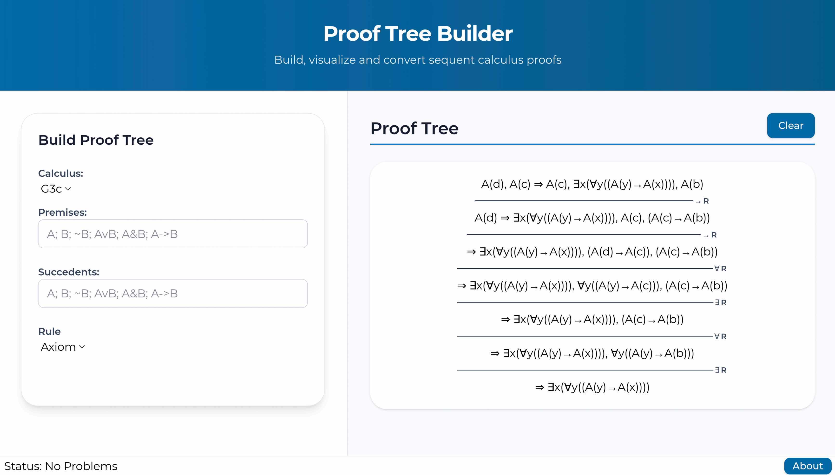 Proof Tree Builder